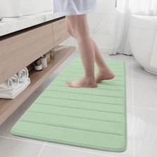 Buganda Memory Foam Bath Mat, 55" x 24", Ultra Soft and X Sage Green