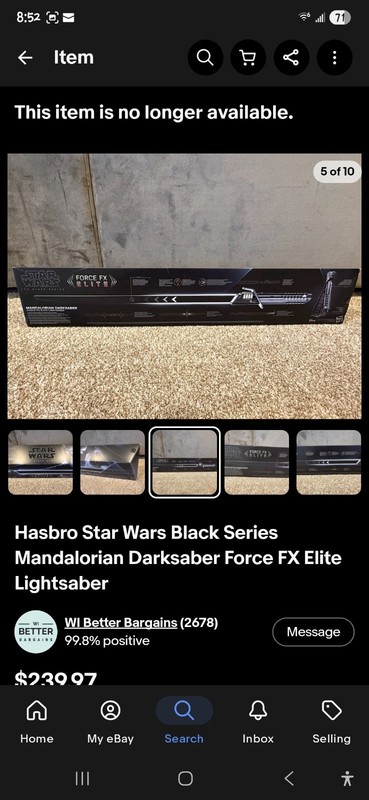 Star Wars Black Series Mandalorian Darksaber Force FX Elite Lightsaber 
