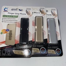 Phone Finger Grip Strap Stand Holder Adhesive Black, Gold, Silver 3 Pack
