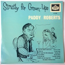 PADDY ROBERTS "STRICTLY FOR GRIWN-UPS" DECCA LF 1322 10" VINYL LP