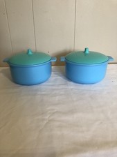 Little Tikes Pots with Lids Vintage Replacement Blue and Green Used Condition