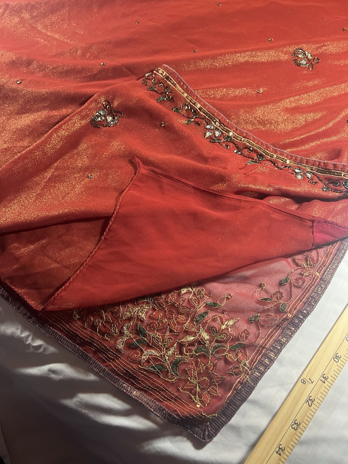 Hand Embroidered Thread Sari - image 6