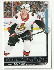 2018-19 Upper Deck Series 2 Young Guns Brady Tkachuk #499 Rookie Card RC. rookie card picture