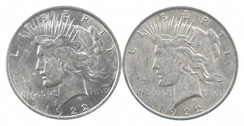 1922 & 1922 & Peace Silver Dollar $1 Bullion Collection Lot *893
