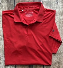 UNDER ARMOUR THE PERFORMANCE POLO SHIRT RED MENS XL GREAT CONDITION