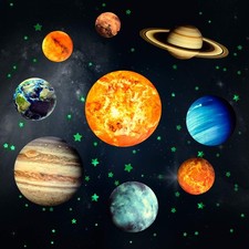 Leuchtsticker Sonnensystem Planeten Wandsticker Leuchtsterne