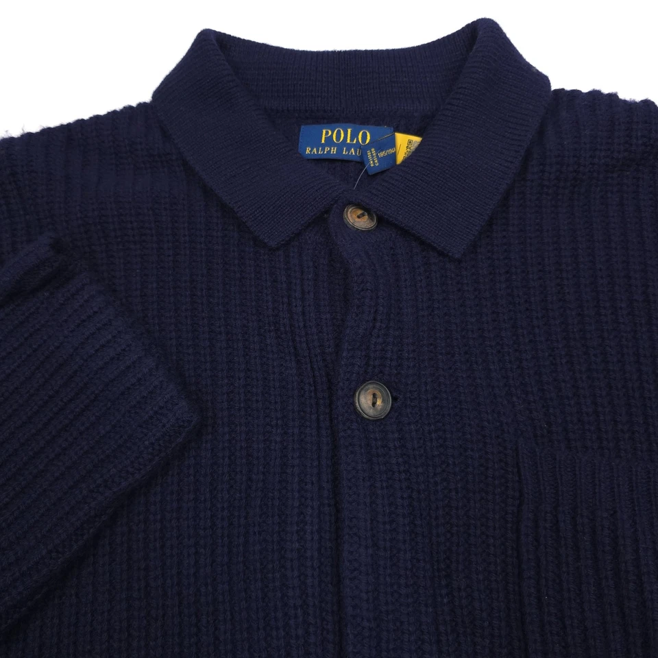 $328 Polo Ralph Lauren Azul Lana y Algodón Cárdigan Suéter Para Hombres Talla XL Foto 2 de 4
