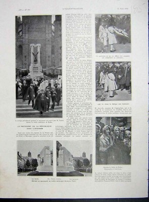 Original alter Vintage Druck Rodez Kathedrale Frankreich Denkmal französisch 1933 20.