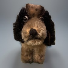 Vintage STEIFF 4 in COCKIE Cocker Spaniel Dog With Red Collar Black White