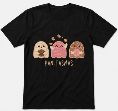 Pan Tasmas Concha Ghost Bread Halloween Print T Shirt SIZE S 5XL