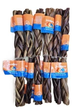 Set of 12 – 6in Braided Beef Collagen Chew Sticks for Dogs by Jack&Pup