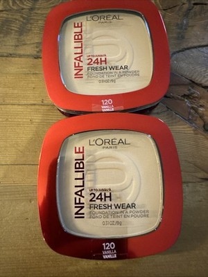 2 L'Oreal Paris Infallible 24 H Fresh Wear Foundation In A Powder #120 Vanilla