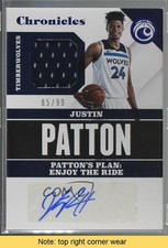 2017 Panini Chronicles Signature Swatches Blue 85/99 Justin Patton Auto READ 6o3