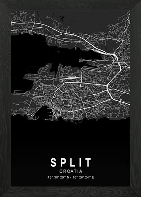 Split Dark Karte gerahmtes Wandbild Poster Leinwanddruck Bild