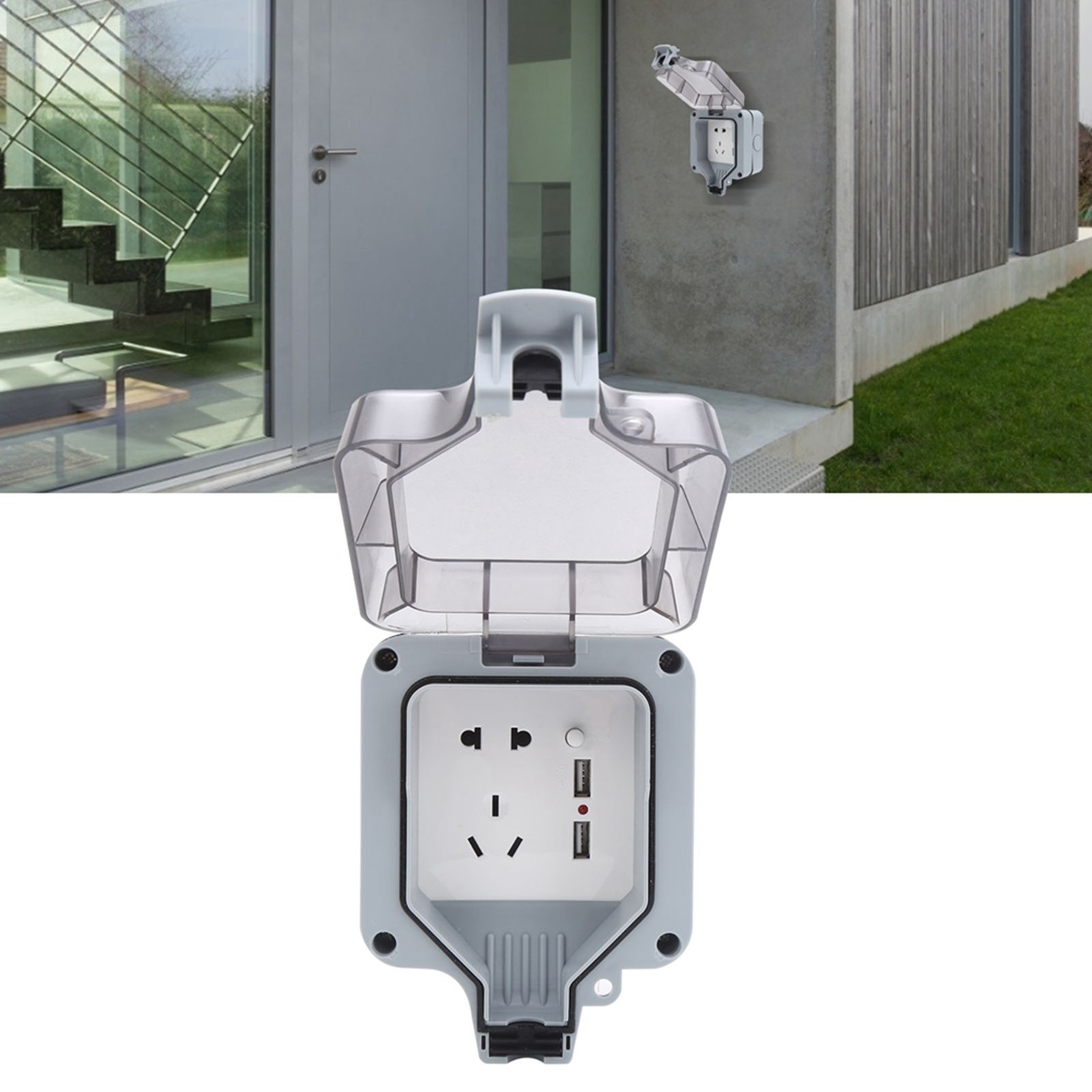 Outdoor Waterproof Socket Box Wall Electrical Outlets Industrial Components AC❤