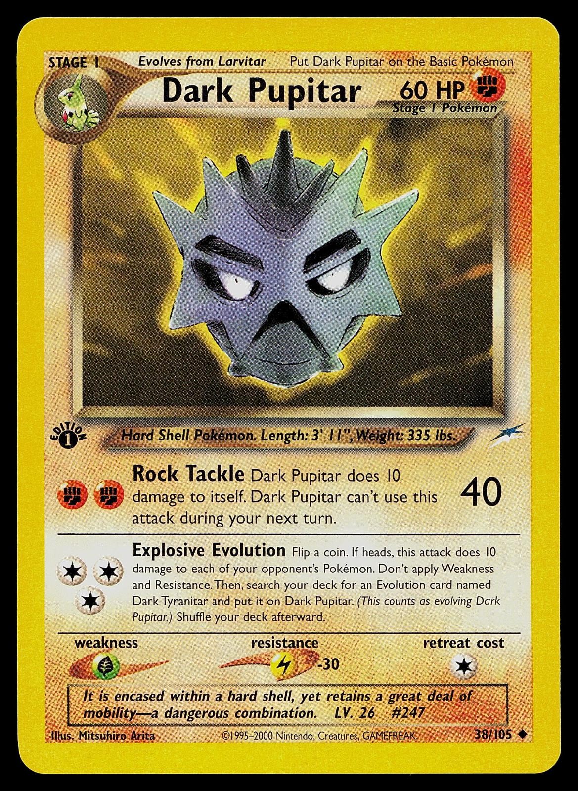 Pokemon Card - Dark Pupitar Neo Destiny 38/105 1st Edition Uncommon