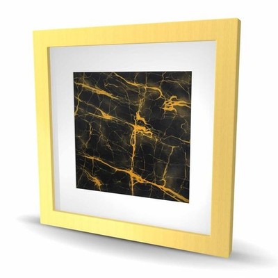Begin Home Decor C1FM16166O0OQR 16 x 16 in. Black & Gold Marble Texture Wall ...