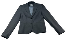 Calvin Klein Blazer Coat Womens size 4 Gray 2 Button Business Career Stretch New