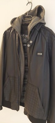 MARC ECKO ECKÖ UNLTD Lederjacke L Collegejacke Motorradjacke Jacke wie Neu RAR