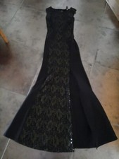 LIPSY MICHELLE KEEGAN Black And GOLD FULL LENGTH Bodycon Evening Dress   UK 8 ❤️