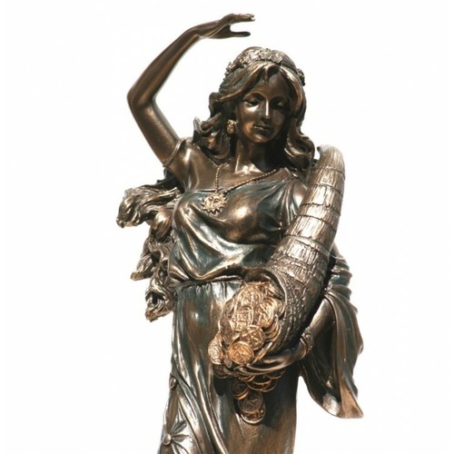 Estatuilla de la diosa griega Tyche Luck Fortuna acabado bronce 11 in - Imagen 5 de 9