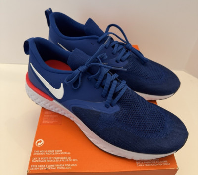 Nike Odyssey React Flyknit 2 AH1015-400 Blue Running Shoes Gym Sneakers Mens 12