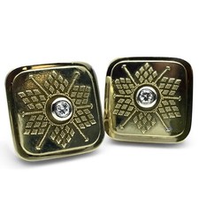 VINTAGE MANSCHETTENKNÖPFE 585 GOLD DIAMANTEN GRANULATION 1960 ELISABETH TRESKOW