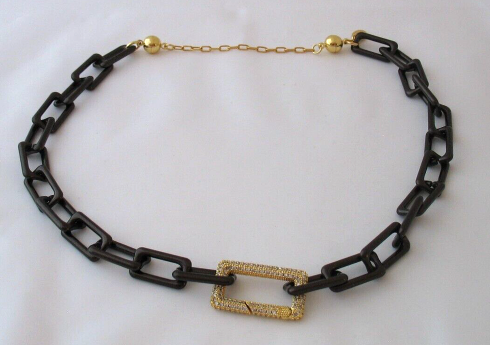 BAR By Alexa Rae Melania Clara Boutique Michelle Necklace Metallic Coffee Brown eBay