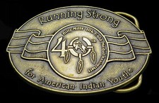 Running Strong for American Indian Youth Billy Mills Vintage Belt Buckle