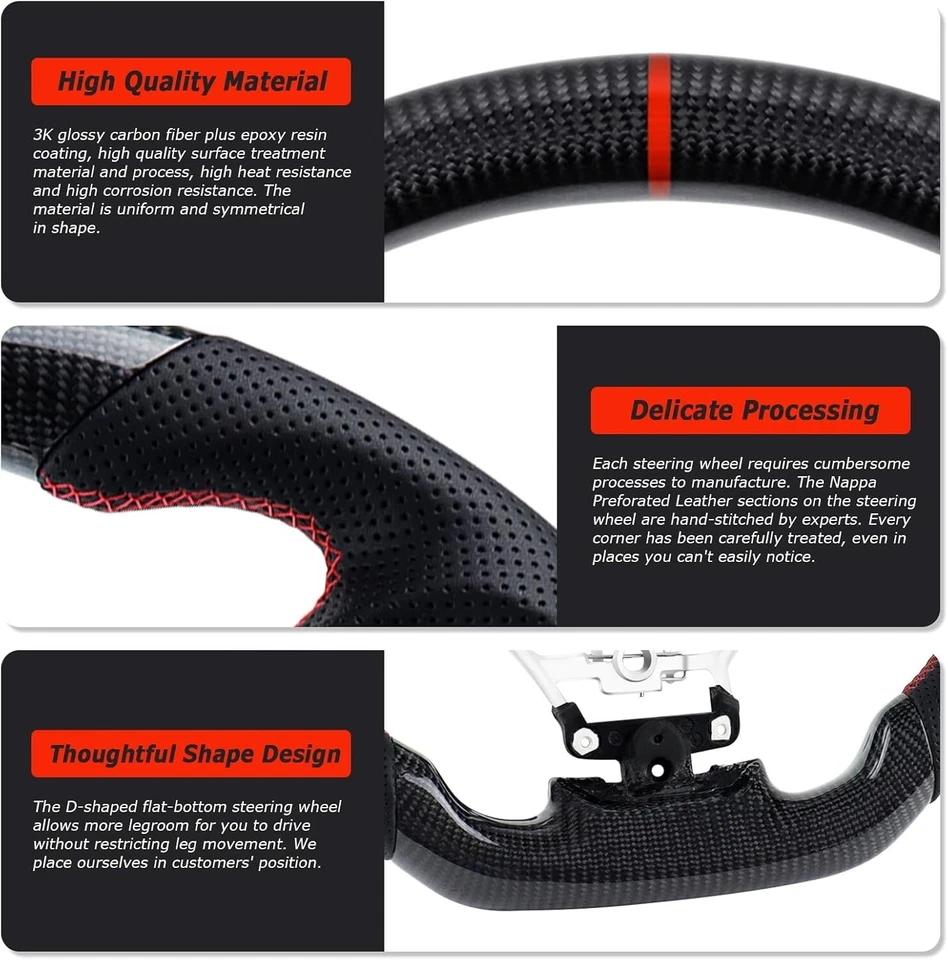 🔥Volante de fibra de carbono para 19-23 LEXUS ES250 ES300h ES350 LS 19-23 UX Foto 4 de 4