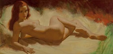 EARL MORAN Pin-up Art Poster or Rolled Canvas Print SEXY RECLINING GIRL #EM26