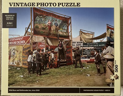 Westchester County Fair NY Photo Puzzle c.1910 Wild Rose & Rattlesnake Joe 24 