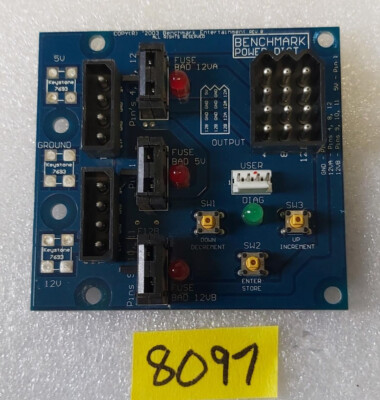 BENCHMARK SLAM=A=WINNER Redemption Game POWER DISTRIBUTION Board #8097 - WORKING
