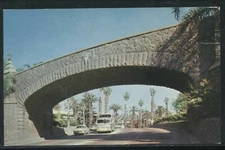 CA Riverside CHROME PC 1960 HIGHWAY 66 UNDERPASS & BUS Plastichrome No. P20654