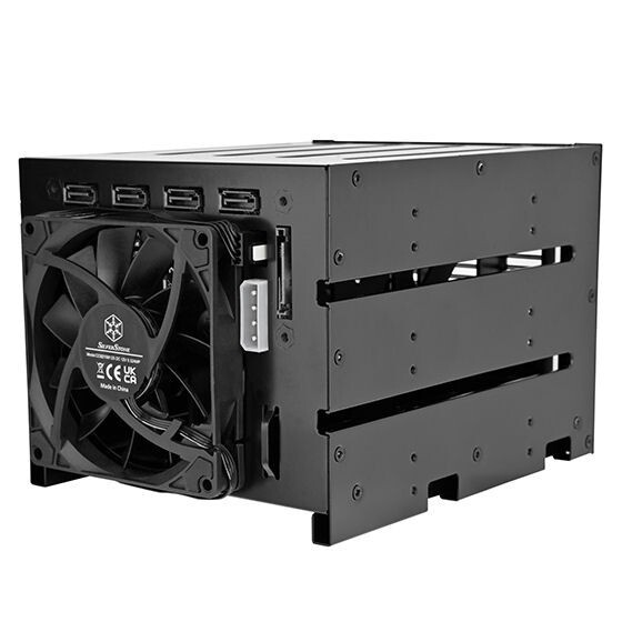 Silverstone Technology SST-FS304B-V, DREI 5,25-Zoll-Geräteeinschübe an Vier 3,5-Zoll-SAS 12G / SATA 6 Gbit/s Hot-Swap-Käfig mit Unterstützung für 9,5 mm Slim ODD