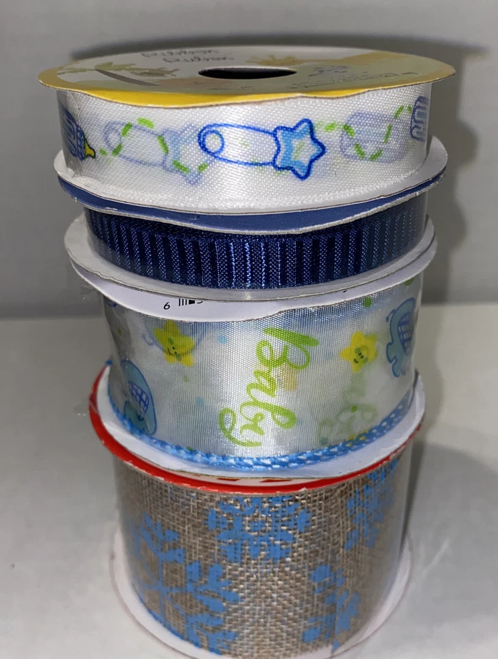 Lot Of 5 Rolls Vintage Assorted Offray/burlap/Ribbon Trim Border Multiple Colors - Image 2 of 4