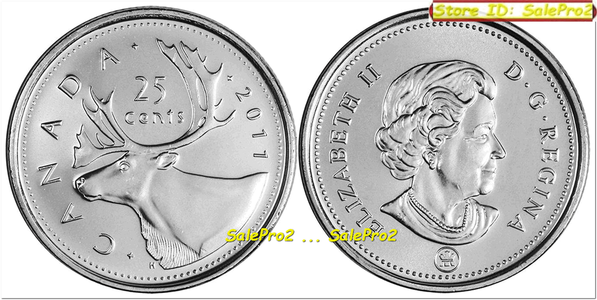 CANADA 2011 CANADIAN CARIBOU QUARTER QUEEN ELIZABETH II NEW 25 CANADA 2011 CANADIAN CARIBOU QUARTER QUEEN ELIZABETH II NEW 25