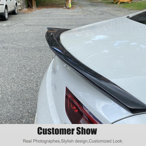 For Infiniti Q60 Q60S Coupe 2016-22 Real Carbon Rear Trunk Spoiler Lid Wing Lip - Picture 6 of 13