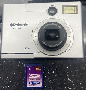 Vintage Polaroid Digital Camera PDC 4350 4.2MP & case Silver Tested in VGC + SD