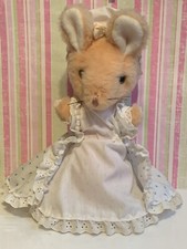 Vintage Eden Plush Beatrix Potter LADY MOUSE Stuffed Toy Doll 10" dress hat girl