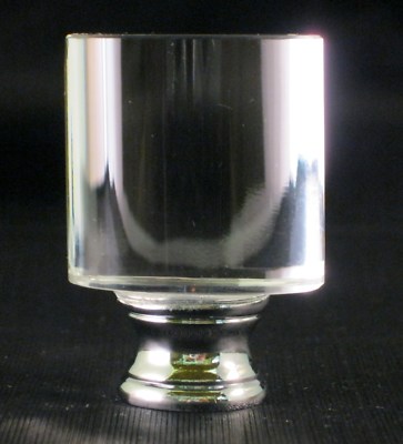 LAMP FINIAL-CYLINDER OPTIC CRYSTAL LAMP FINIAL WITH POLISHED CHROME BASE