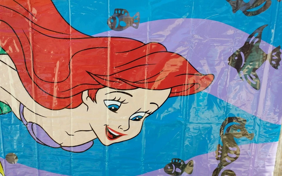 VINTAGE Cortina de Ducha Baño Impermeable Disney Sirenita Ariel Sebastian Foto 2 de 4