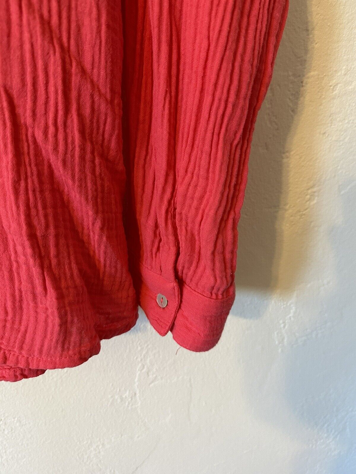 Mote Shirt Womens Plus XXL Tunic Pink Gauze Crinkle Shirred Blouse 100