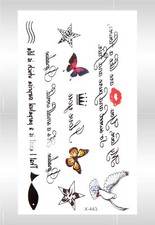armband face decor words butterfly star lip temporary tattoo
