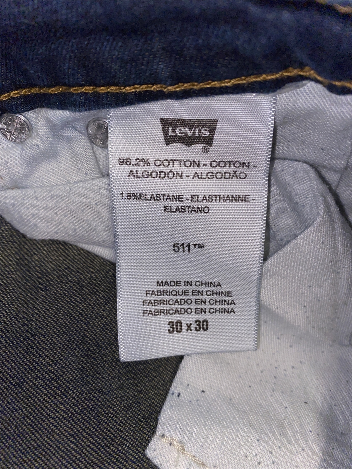 Levis Boys Youth Kids 511 Slim Fit 5 Pocket Denim Blue Jeans Pants Size 30 30 image 5