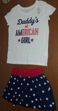 Girls.. size 5...Americana 4th Of July Red White Blue Shirt And Matching Skort