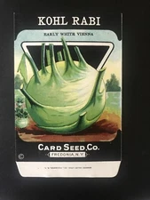1920s Litho Antique Vintage Card Seed Co. Packet Pack Kohl Rabi early white Mint