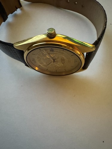 Gold Bradley University Seiko Watch on Black Leather Strap - Picture 4 of 5
