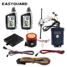 Easyguard 2 way motorcycle alarm system LCD pager shock sensor anti theft alarm 