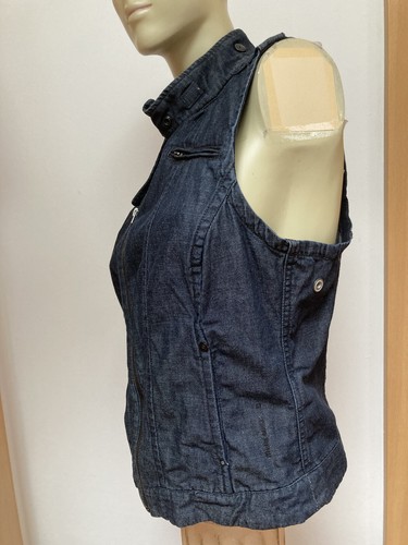 G-STAR Raw Denim Damen Weste Jeansweste L blau Jeansjacke ärmellos Oberteil TOP! - Bild 14 von 24